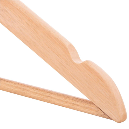 Set de 20 de umerase din lemn cu carlig rotativ 360°, 43x21 cm, maro [10]