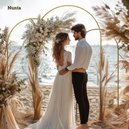  Set de 3 Arcade de Gradina pentru Nunti, 120x40x220 cm, Auriu [5]