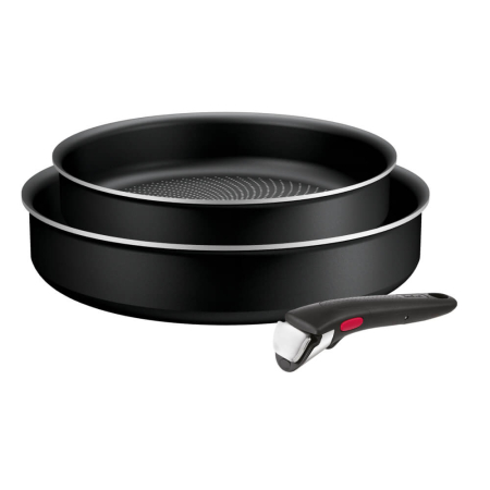 Tigai si seturi - Set de 3 piese Tefal Ingenio Generous Cook L3129053, tigaie de 22/26 cm, maner detasabil, indicator Thermo Signal, invelis antiaderent Titanium