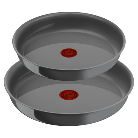 Set de 3 piese Tefal Ingenio Renew L2609502, tigaie de 24/28 cm, maner detasabil, invelis antiaderent, indicator Thermo-Signal™, gri [1]