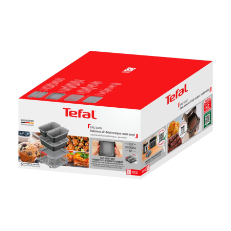 Set de 5 accesorii Tefal Dail'Easy J701S544 pentru friteuza de 4.6 L, invelis antiaderent, otel carbon, tava perforata cu manere, tava si 3 forme, neg [22]