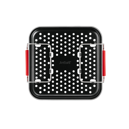 Set de 5 accesorii Tefal Dail'Easy J701S544 pentru friteuza de 4.6 L, invelis antiaderent, otel carbon, tava perforata cu manere, tava si 3 forme, neg [16]