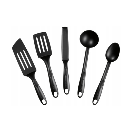 Set de 5 piese Tefal Bienvenue K001A504, rezistent la temperaturi inalte, nylon cu 15% fibra de sticla, negru [1]