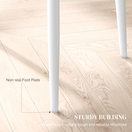  Set de 6 Scaune de Dining Moderne cu Spatar inalt din Piele Ecologica si Otel, 41x50x97 cm, Alb [6]