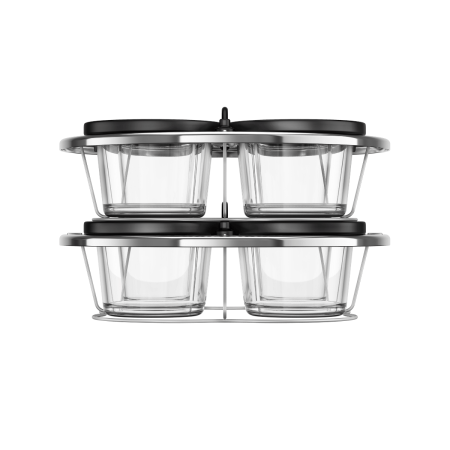 Set de 8 recipiente de sticla cu capac si suport Tefal XA6140E0, compatibile cu aparatul de gatit multicooker Tefal Cook4me, seriile CY85xx, CY91xx [1]