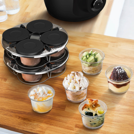 Set de 8 recipiente de sticla cu capac si suport Tefal XA6140E0, compatibile cu aparatul de gatit multicooker Tefal Cook4me, seriile CY85xx, CY91xx [3]