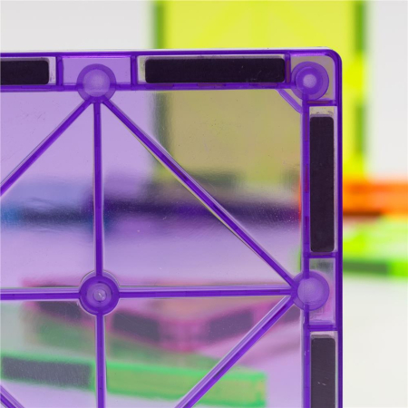 Set constructie cuburi magnetice educative copii 100 piese, forme geometrice, multicolor [6]