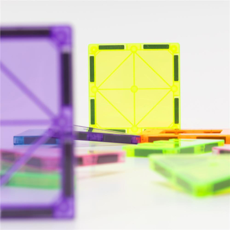 Set constructie cuburi magnetice educative copii 120 piese, sasiu roti inclus, multicolor [5]
