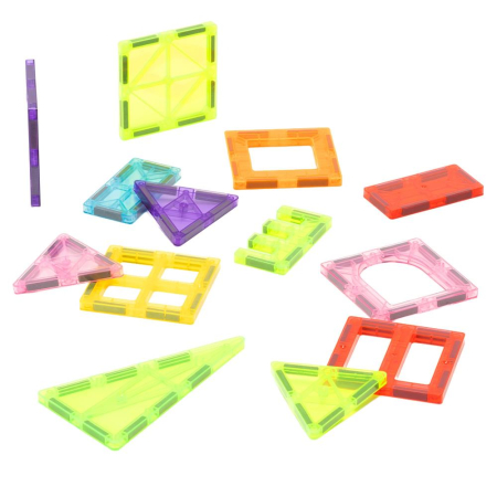Set constructie cuburi magnetice educative copii 48 piese, forme geometrice, multicolor [1]