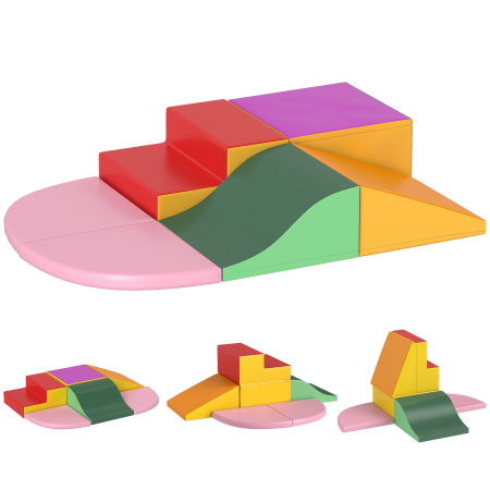 Dormitor & birou -  Set de Constructii Moi pentru Copii 1-3 Ani cu 6 Piese din PU si EPE Multicolore
