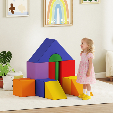  Set de Constructii Moi pentru Copii de la 1-3 Ani cu 11 Forme, din PU si EPE, Culori Variate [1]