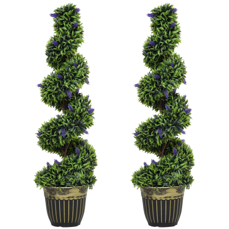 Living & hol -  Set de Doua Arbori Artificiali de Lavanda 90cm