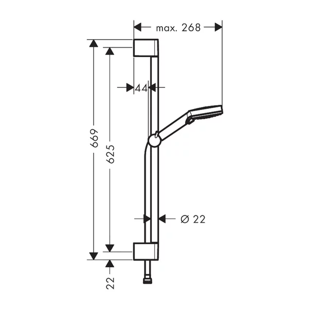 Set de dus cu bara 65 cm Hansgrohe Vernis Blend Vario crom lucios 2 functii [7]
