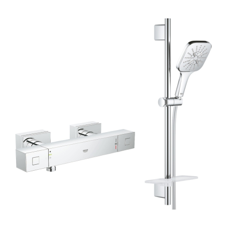 Baterii cada si dus - Set de dus de dus Grohe 34488000, 1 bar, 79 mm, 313 mm, 130 mm, 1.75 m, 600 mm, 2 orificii instalare, Crom
