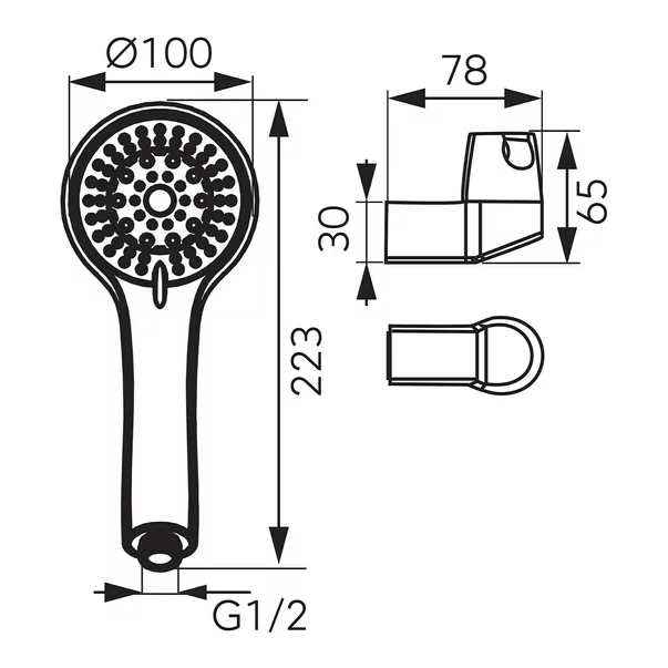 Set de dus Ferro Sera cu suport reglabil crom [1]