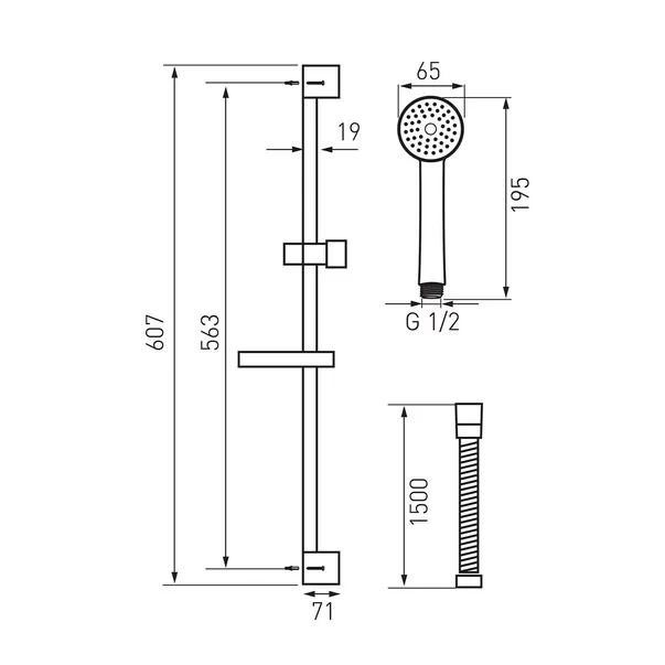 Set de dus Ferro Simpla cu bara si suport culisant crom [1]