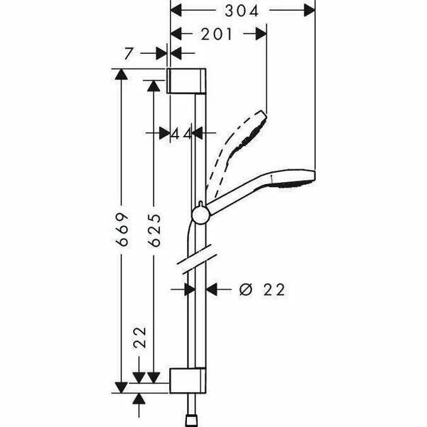 Set de dus Hansgrohe Croma Select E Vario 65 crom [1]