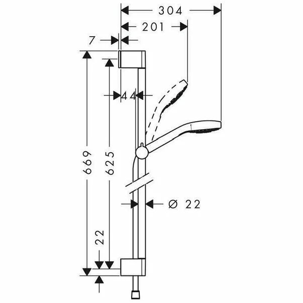Set de dus Hansgrohe Croma Select S Vario 65 crom [1]