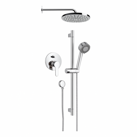 Sisteme de dus - Set de dus incastrat Remer Winner W09S01EC20, sistem cu 7 componente, para cu 3 functii, alama, cromat, 20cm