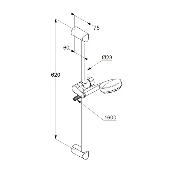 Set de dus Kludi Logo 3S crom cu bara 60 cm [1]