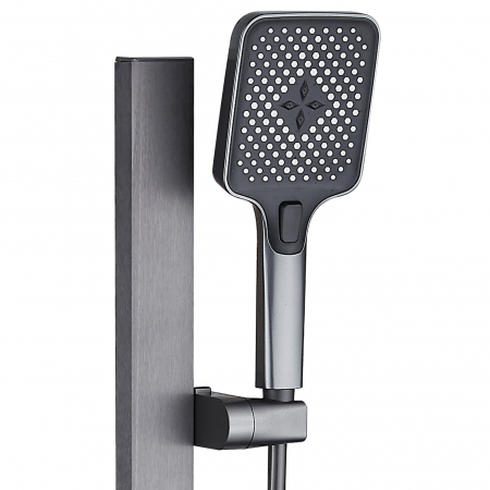 Set de dus La Brocca BAS005, 2 functii, Presiune ridicata, Jet reglabil, Montare rapida, Para de dus, Negru Mat [5]