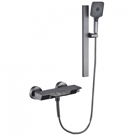 Set de dus La Brocca BAS005, 2 functii, Presiune ridicata, Jet reglabil, Montare rapida, Para de dus, Negru Mat [3]