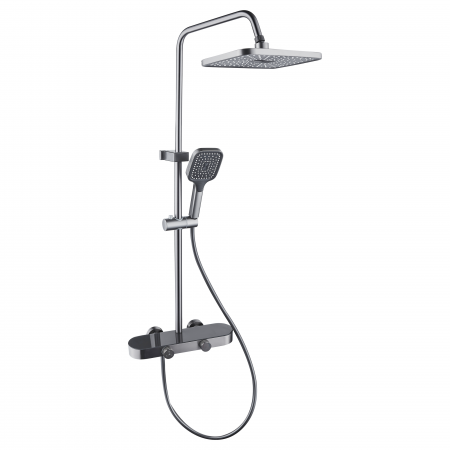 Set de dus RAIZ Origins STREAM, 2 functii, Presiune ridicata, Jet reglabil, Montare rapida, Para de dus, Negru Mat [2]