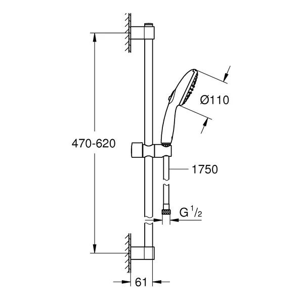 Set de dus negru mat Grohe Tempesta 110 cu 2 functii [3]