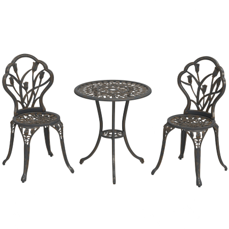 Gradina & balcon -  Set de Gradina 3 Piese din Aluminiu cu 2 Scaune
