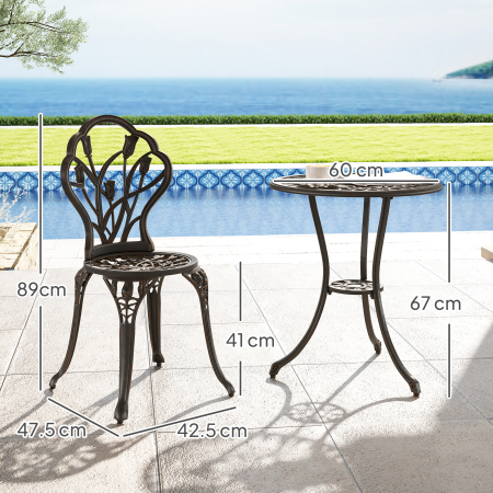  Set de Gradina 3 Piese din Aluminiu cu 2 Scaune [2]