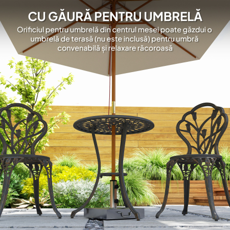  Set de Gradina 3 Piese din Aluminiu cu 2 Scaune [6]