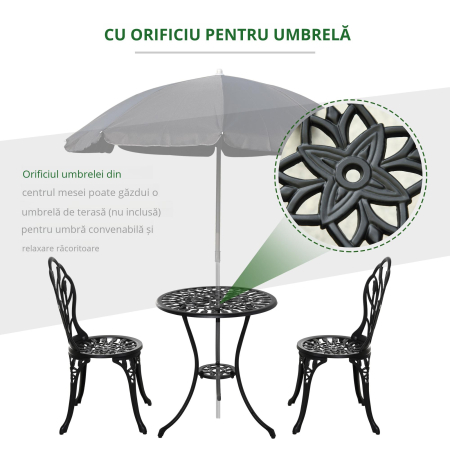  Set de Gradina 3 Piese din Aluminiu, Set Exterior [6]