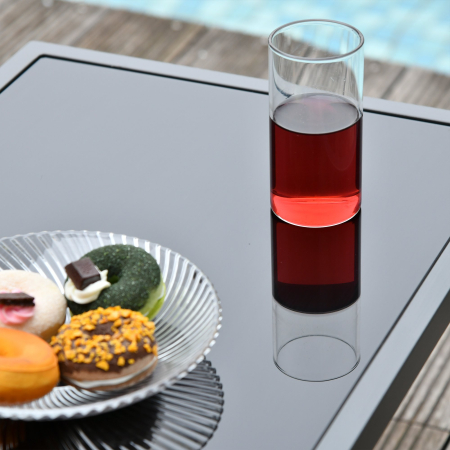  Set de Gradina 4 bucati cu Masuta de cafea, 2 Scaune si o Panca in Metal, Negru [5]