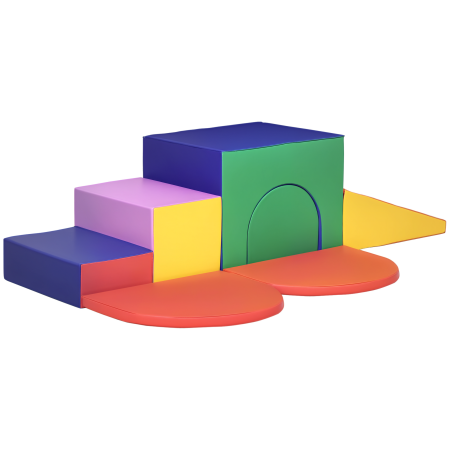 Dormitor & birou -  Set de Joaca pentru Copii 12-36 Luni cu 7 Blocuri din PU si EPE Multicolor