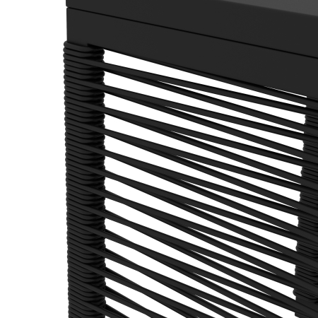  Set de Mobilier de Gradina din 3 Piese din Ratan, Set cu Masa din Sticla Securizata si Perne Moi, 53x57x77 cm, Negru [8]