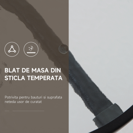  Set de mobilier pentru gradina cu masa din sticla securizata, maro [5]