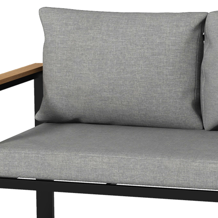  Set de Mobilier pentru Gradina din 4 Piese cu 2 Canapele Duble, Coltar si Masuta de Cafea, 124x61x71,5 cm, Gri [7]