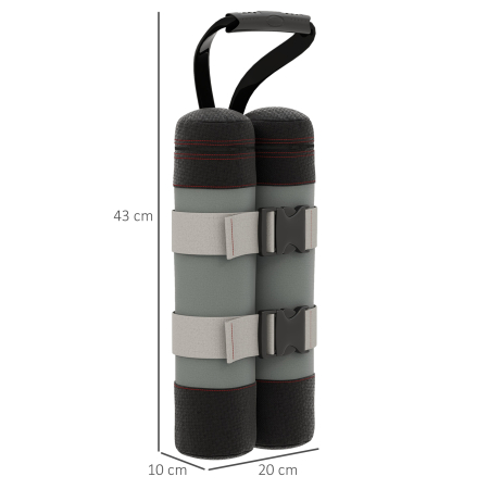  Set de saci pentru pavilioane, 4 bucati, 48 kg, fara nisip, cu curele de fixare, rezistent la intemperii, Negru [2]