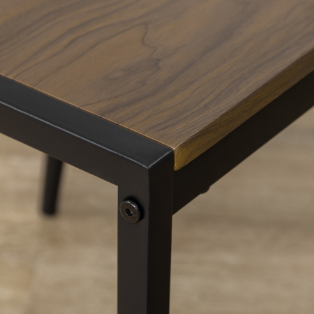  Set de sufragerie 5 piese cu 1 masa dreptunghiulara 100x63x76,5 cm si 4 scaune 45x40x82 cm, otel si MDF, maro negru [7]