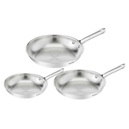 Tigai si seturi - Set de tigai cu 3 piese Tefal Duetto On B866S334, 20/24/28 cm, otel inoxidabil, baza Thermo-Fusion™, inductie