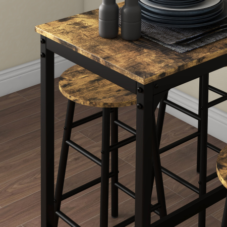  Set Dining 5 piese: Masa 60×30 cm + 4 Scaune cu Suport Picioare [7]