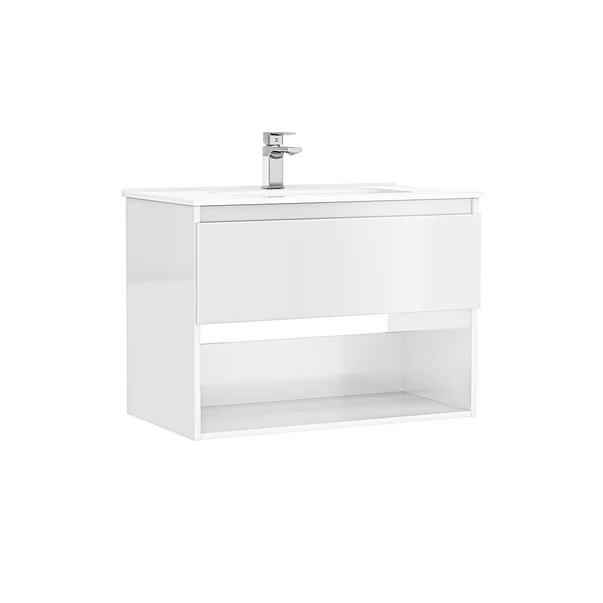 Baza lavoar - Set dulap baza suspendat Gala Daily alb 1 sertar cu lavoar 100 cm