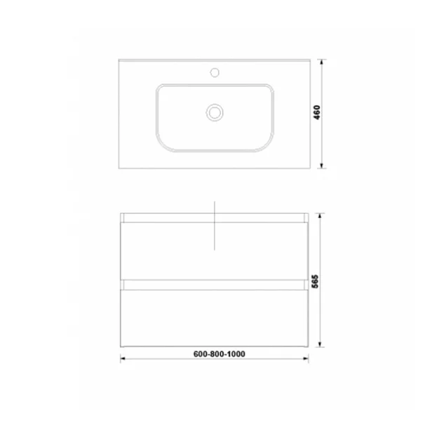 Set dulap baza suspendat Gala Daily alb 2 sertare cu lavoar 80 cm [2]