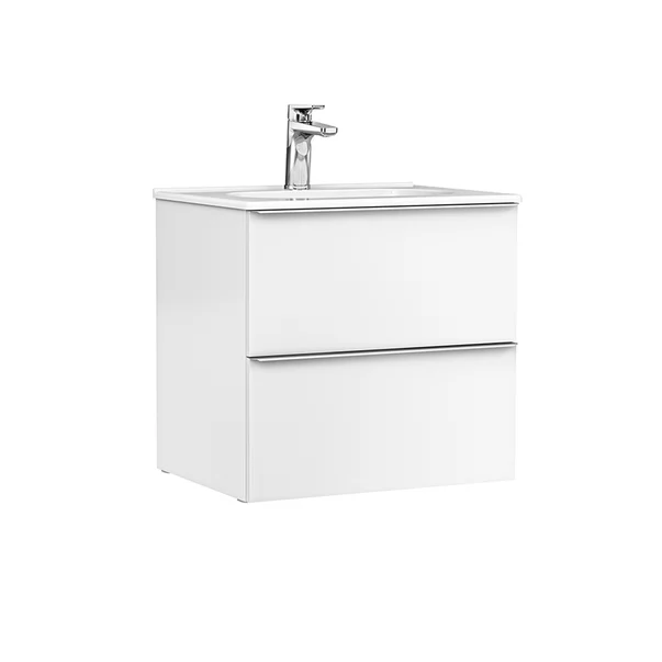 Baza lavoar - Set dulap baza suspendat Gala Shona alb 2 sertare cu lavoar Klea 60 cm