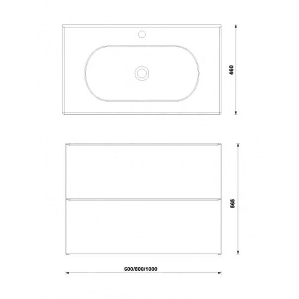 Set dulap baza suspendat Gala Shona gri 2 sertare cu lavoar Klea 80 cm [2]