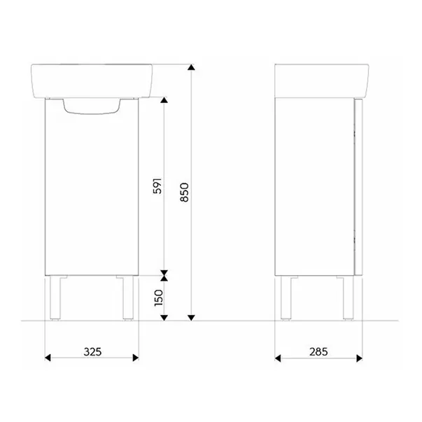 Set dulap baza suspendat Kolo Rekord alb lucios 1 usa si lavoar 40 cm [1]