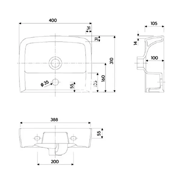 Set dulap baza suspendat Kolo Rekord alb lucios 1 usa si lavoar 40 cm [3]