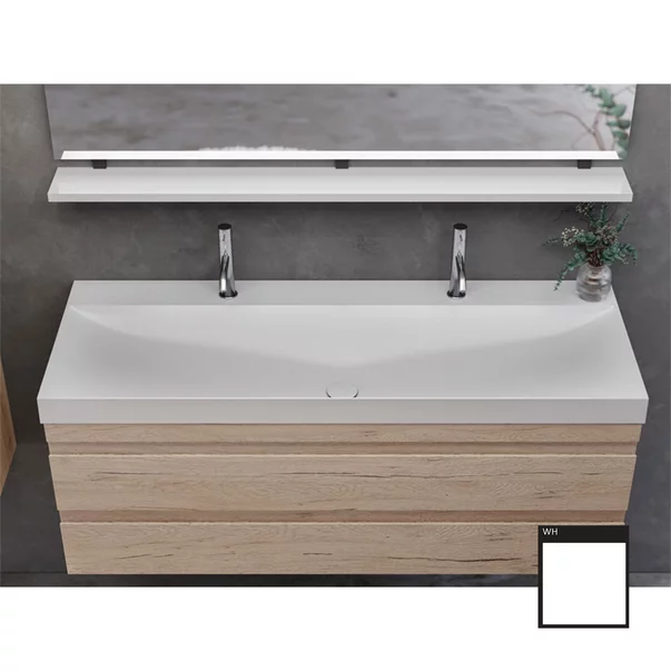 Set dulap baza suspendat KolpaSan Naomi alb cu lavoar 120 cm [2]