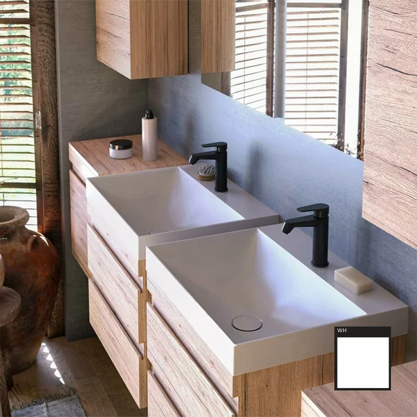 Set dulap baza suspendat KolpaSan Naomi alb cu lavoar 50 cm [3]