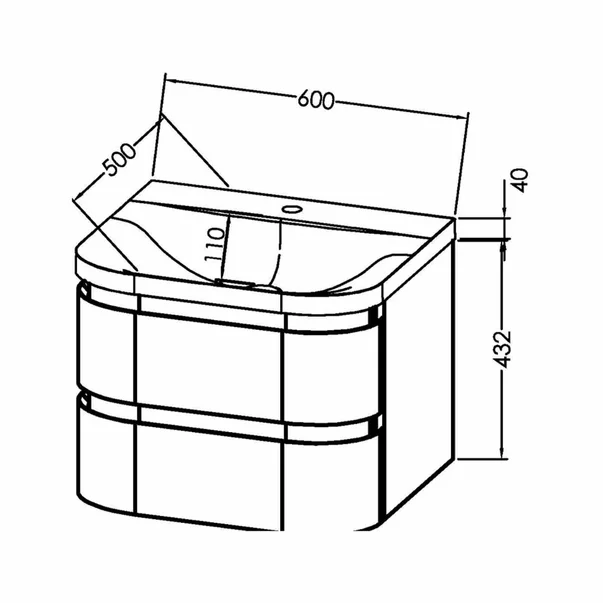 Set dulap baza suspendat KolpaSan Vittoria bej cu lavoar 80 cm [2]